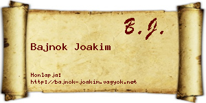 Bajnok Joakim névjegykártya